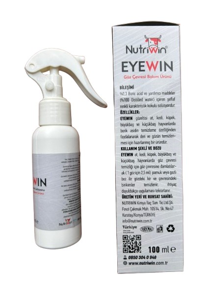 Eyewin Göz Antiseptiği %3 Asit Borik Kedi-Köpek-Koyun-Inek 100 ml Göz Antiseptiği %3 Borik Asit fiyatları