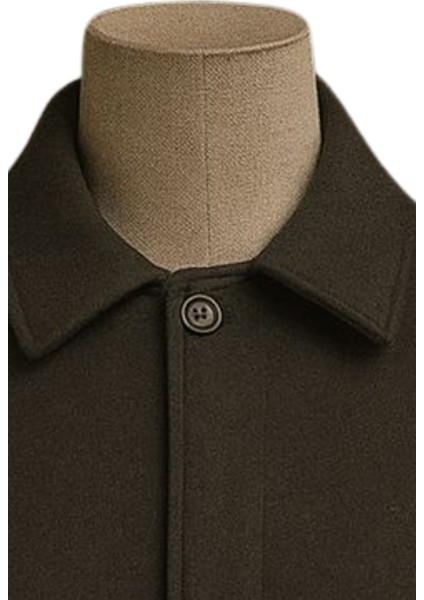 Erkek Antrasit Uzun Gömlek Yaka Palto & Kaşe Kaban modelleri