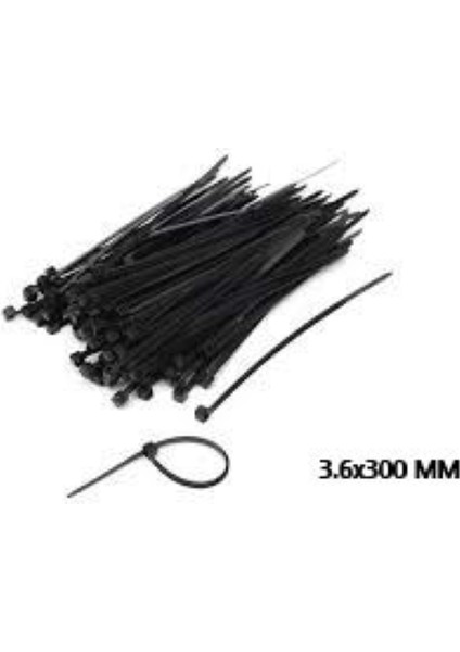 Plastik Çırt Kelepçe 100 Parça Siyah 3.6X300MM (4989)