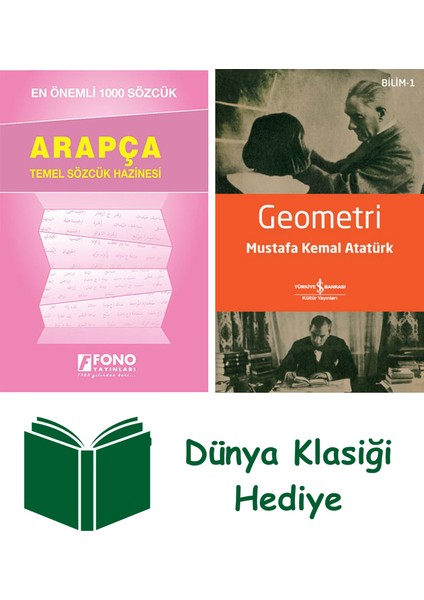 Arapça Ilk 1000 Sözcük + Geometri + Dünya Klasiği Hediye