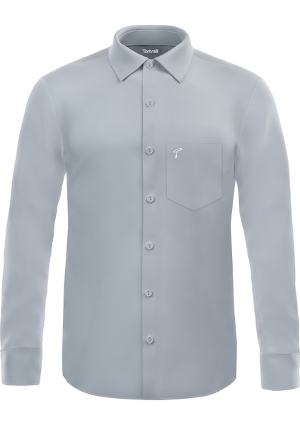 Klasik Fit Geniş Kesim Tek Cepli Kolay Ütülenebilen Mevsimlik Uzun Kollu Düz Renk Erkek Gömlek fiyatları