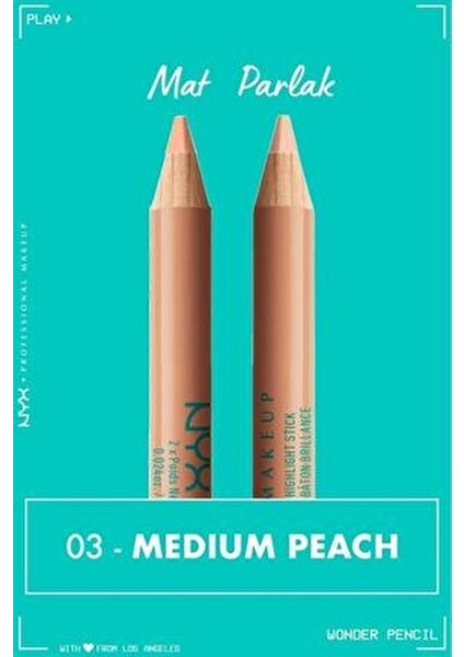 Wonder Pencil Çift Taraflı Aydınlatıcı & Kapatıcı Kalem - Medium Peach fiyatları