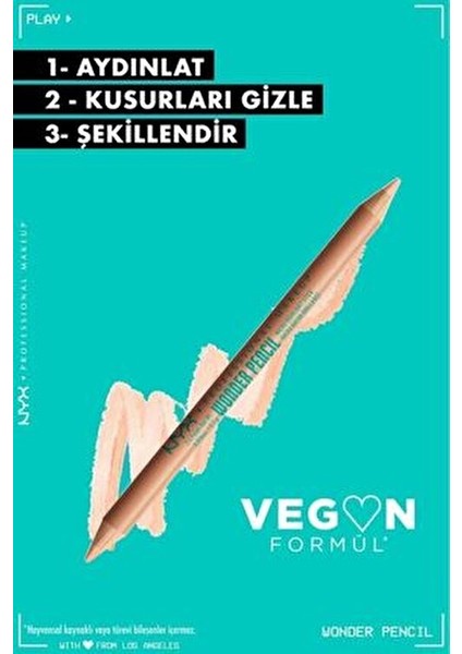 Wonder Pencil Çift Taraflı Aydınlatıcı & Kapatıcı Kalem - Medium Peach fırsatları