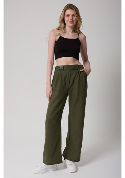 Kadın Yüksek Bel Cırtlı Palazzo Pantolon fiyatları
