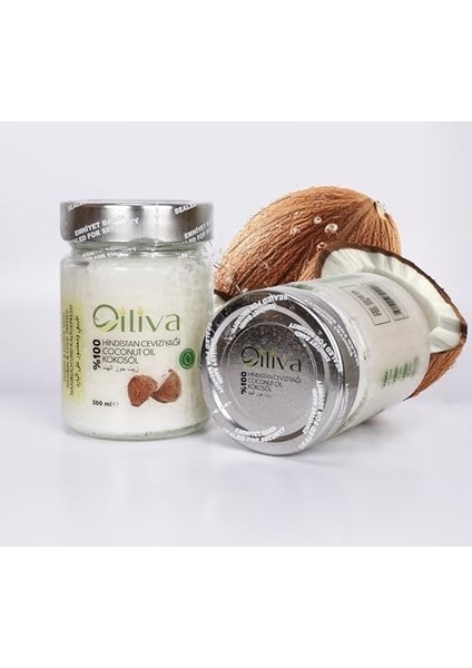 Oiliva Soğuk Sıkım Hindistan Cevizi Yağı 300ML |%100 Doğal & Saf | Katkısız | Cam Şişe
