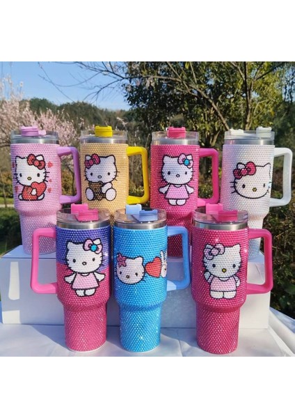 Paslanmaz Çelik Hello Kitty Figürlü Termos Özellikli Taş Süslemeli Matara 900ML AD856212 fiyatları
