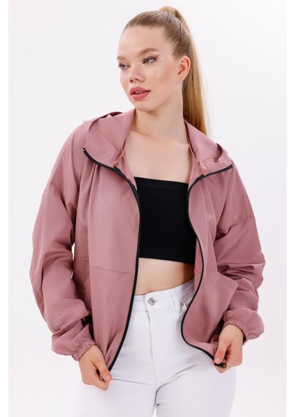 Kadın Kapüşonlu Su ve Rüzgar Geçirmez Oversize Yağmurluk - Rüzgarlık modelleri