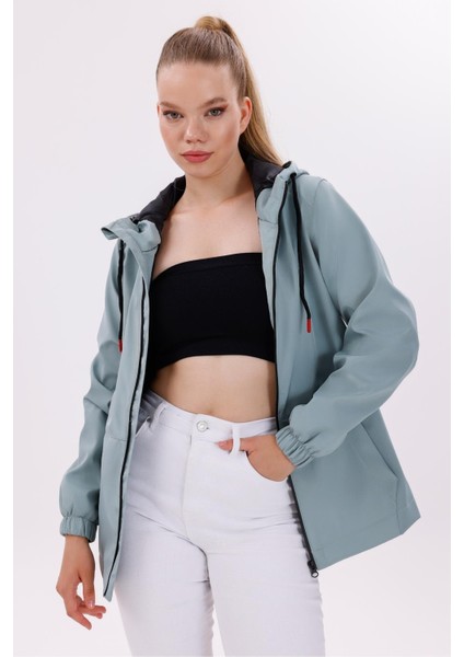 Kadın Su Geçirmez ve Rüzgara Dayanıklı Astarlı Kapüşonlu Yağmurluk - Rüzgarlık fiyatları