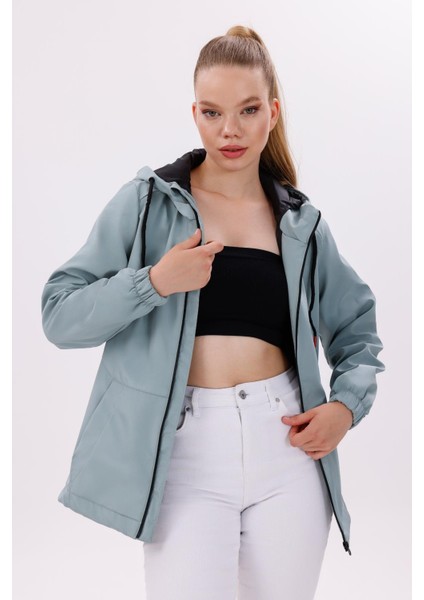 Kadın Su Geçirmez ve Rüzgara Dayanıklı Astarlı Kapüşonlu Yağmurluk - Rüzgarlık modelleri