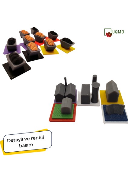 Masa Oyunu Aksesuarı- İnkılap Kutu Oyunu ile Uyumlu 3D İşletmeler Detay Seti (OYUN DAHİL DEĞİLDİR.) modelleri