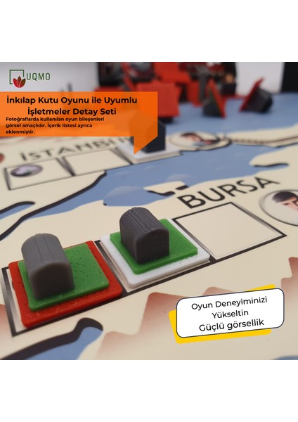 Masa Oyunu Aksesuarı- İnkılap Kutu Oyunu ile Uyumlu 3D İşletmeler Detay Seti (OYUN DAHİL DEĞİLDİR.) indirimleri