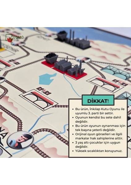 Masa Oyunu Aksesuarı- İnkılap Kutu Oyunu ile Uyumlu 3D İşletmeler Detay Seti (OYUN DAHİL DEĞİLDİR.)
