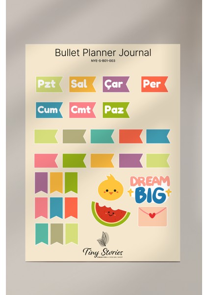 Bullet Journal Sticker Seti - 6 Sayfa / Ajanda, Scrapbook, Journal fiyatları