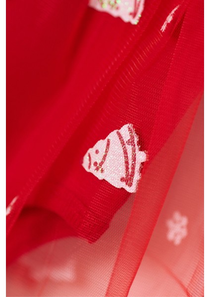 Kırmızı Kardan Adam Baskılı Saç Bantlı Kız Bebek Romper - Misty modelleri