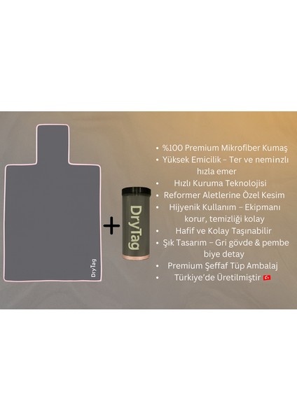 Reformer Pilates Havlusu, Pembe Biyeli, Çift Taraflı Hızlı Kuruyan Yüksek Emici Mikrofiber Kumaş modelleri