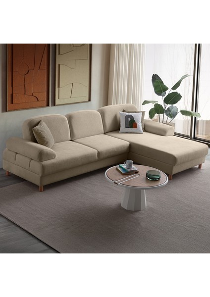 Aries Yataklı Sandıklı Köşe Takımı Sütlü Kahve Sağ Köşe