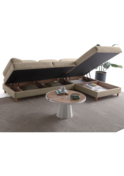 Aries Yataklı Sandıklı Köşe Takımı Sütlü Kahve Sağ Köşe indirimleri