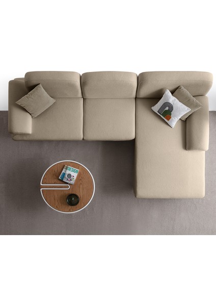 Aries Yataklı Sandıklı Köşe Takımı Sütlü Kahve Sağ Köşe