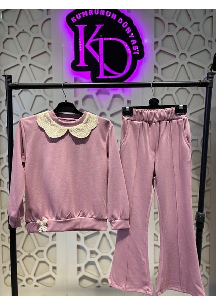 Kız Çocuk Yakalı Ispanyol Paça Lila Alt Üst Takım fiyatları