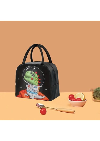 Beslenme Çantası Izoleli Sıcak Soğuk Koruma Astronot Dinozor Figürlü