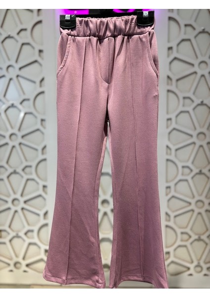 Kız Çocuk Yakalı Ispanyol Paça Lila Alt Üst Takım