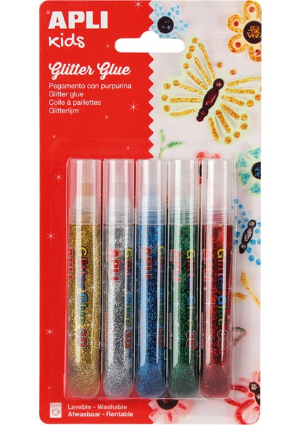 Yapıstırıcı-Aplı 3D Parıltılı 5 Renk