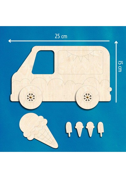 Dondurma Ahşap Boyama Figürleri ve Etkinlik Seti Eğitici Çocuk Aktivite Okul Öncesi Boyasız modelleri
