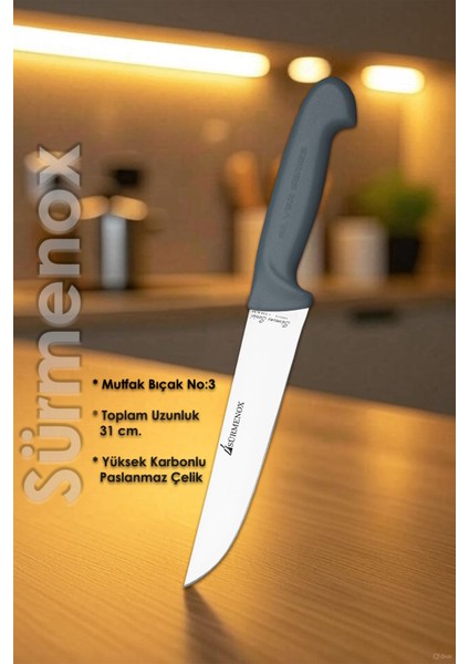 Sürmene Gri Serisi Mutfak Bıçak Seti Yüzme Sıyırma Kasap Et Ekmek Sebze Bıçağı 6 Lı Set HDS-107