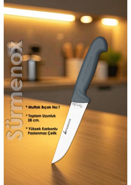 Sürmene Gri Serisi Mutfak Bıçak Seti Yüzme Sıyırma Kasap Et Ekmek Sebze Bıçağı 6 Lı Set HDS-107