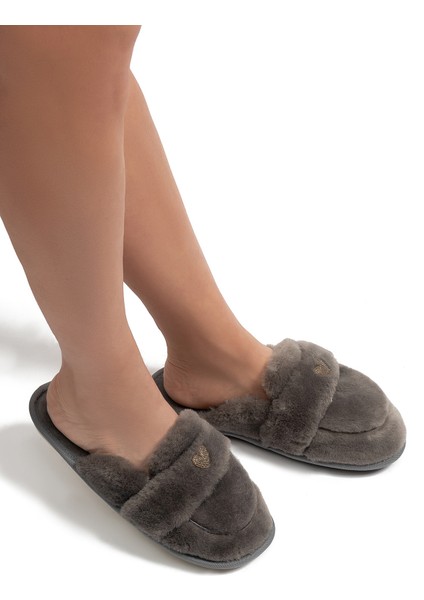 Mammy Peluş Kadın Ev Terliği Gri 37/41