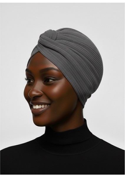 Agraf Plise Koyu Gri Hazır Türban Tesettür Bone fiyatları