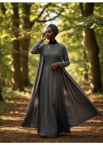 Agraf Plise Koyu Gri Hazır Türban Tesettür Bone indirimleri