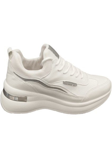 327Z Ortopedik Çorap Şeklinde Bilekten Saran 5 cm Gizli Topuk Kadın Günlük Sneaker Ayakkabı