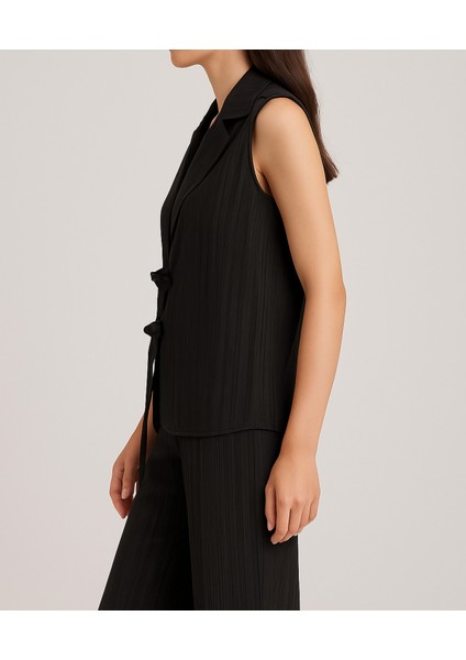 Yelekli Pantolon Keten Takım