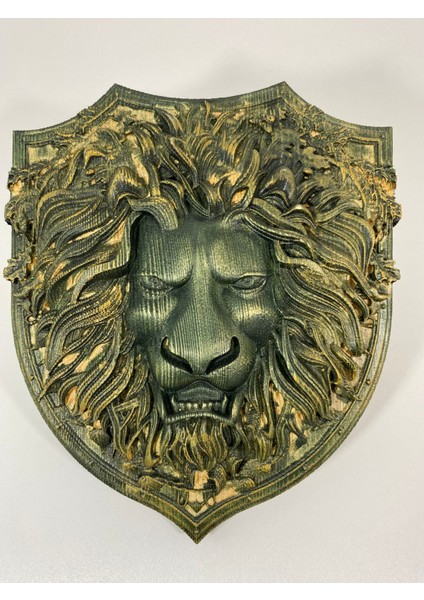 Grycnc Farlı Ile Cnc Yapımı Dekoratif Kabartma Tablo Aslan Görsel-Kabartmalı Duvar ve Masa Süsü