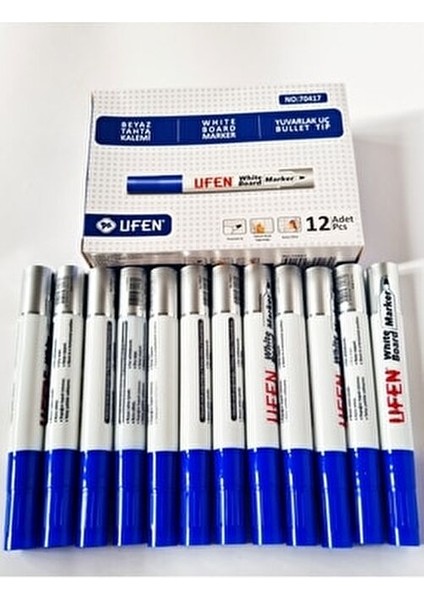12'li Beyaz Tahta Kalemi Ufen - Mavi