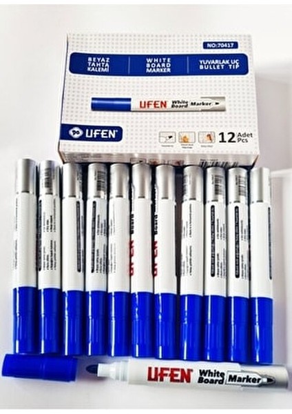 12'li Beyaz Tahta Kalemi Ufen - Mavi fiyatları