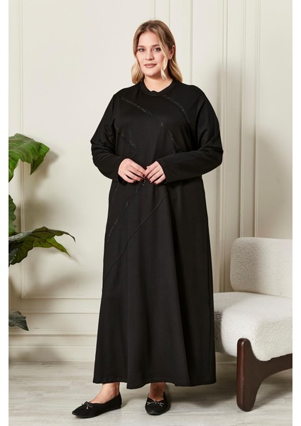 Kadın Büyük Beden Kristal Penye Elbise modelleri