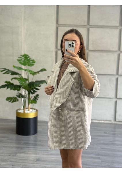 Taş Rengi Balıksırtı Oversize Kaban indirimleri