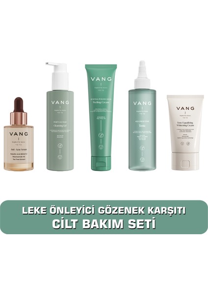 Niasinamide Acne Serum + Yıkama Jeli + Peeling + Sivilce Tonik + Leke Karşıtı Krem