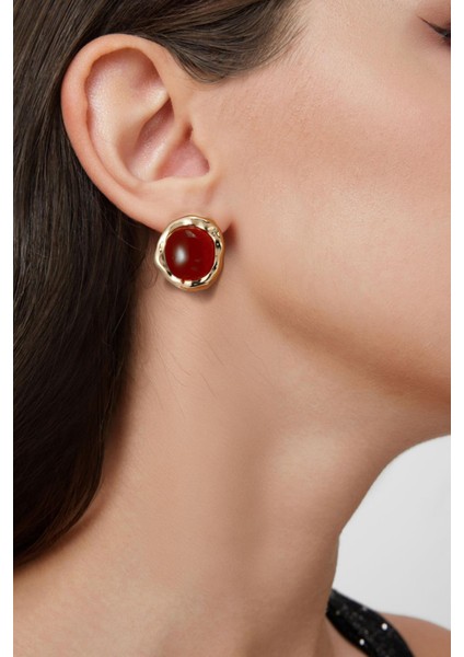 Gold Detaylı Renkli Yuvarlak Çelik Vintage Küpe fiyatları