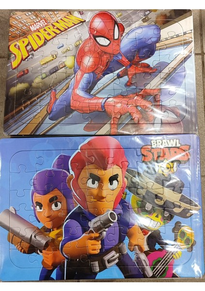 2 Adet Puzzle Yap Boz (33CM*23CM*42PARÇA) (Brawlstars/örümcek Ad. Figürlü)