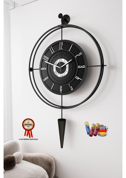 BlackBerry Lavinya (Kırılmaz)( Kablosuz Pilli LED ) - Chakra Dizayn - Metal (Mobilya) Duvar Saati indirimleri