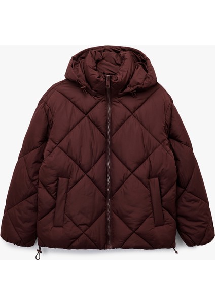 Polar Cep Detaylı Uzun Kollu Fermuarlı Su Itici Kapşonlu Kapitone Mont modelleri