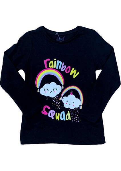 Mojo Kız Çocuk Rainbow Baskılı Uzun Kol T-shirt 523010 Siyah indirimleri