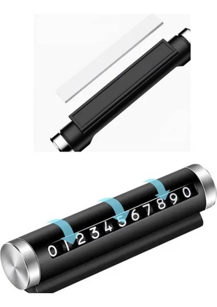 Universal Araç Içi Alüminyum Değiştirilebilen Çevirmeli Park Telefon Numaratörü Siyah fiyatları