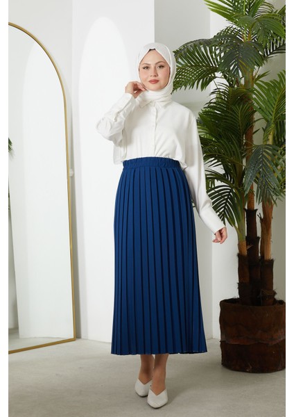 Pilikaşe Krep Etek-Indigo modelleri