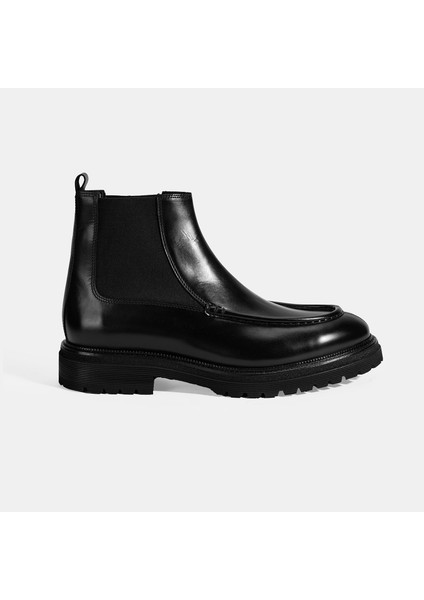 Erkek Siyah Lastikli Deri Bot fiyatları