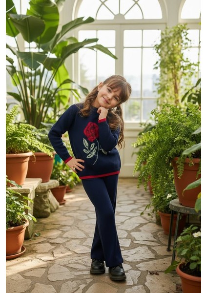 Kız Çocuk Pantolonlu Triko Takım