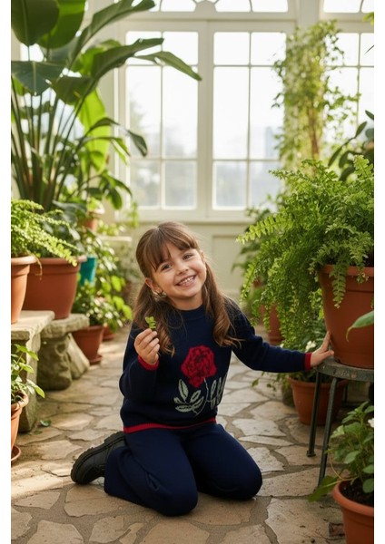 Kız Çocuk Pantolonlu Triko Takım